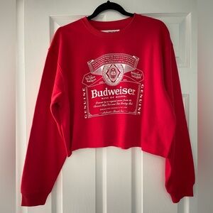 NWOT Budweiser Cropped Sweatshirt